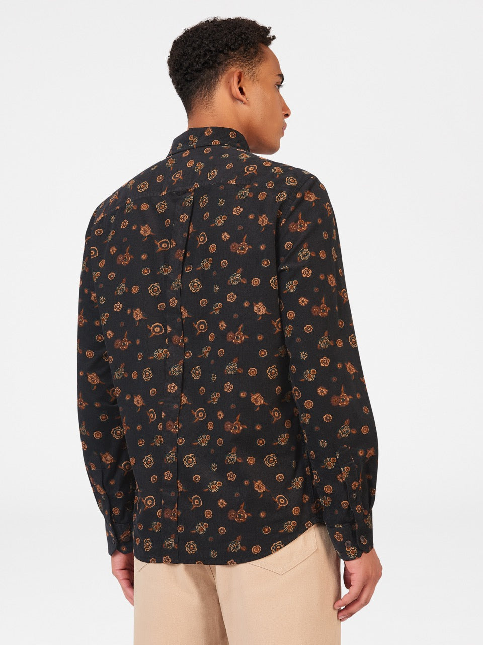 Chemises Ben Sherman Retro Floral Print Corduroy Noir | RXF-53110532